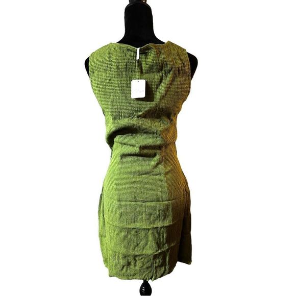 NWT Free People Laila Cutout Sleeveless Minidress Calla Green Size Large - Picture 11 of 11